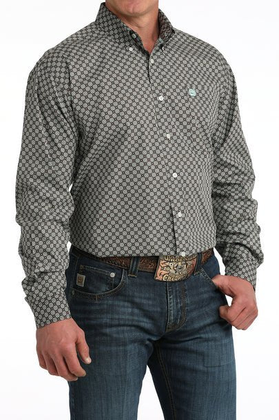 Cinch Men's Long Sleeve Print Shirt Brown MTW1106064 - Southern Soule Designs