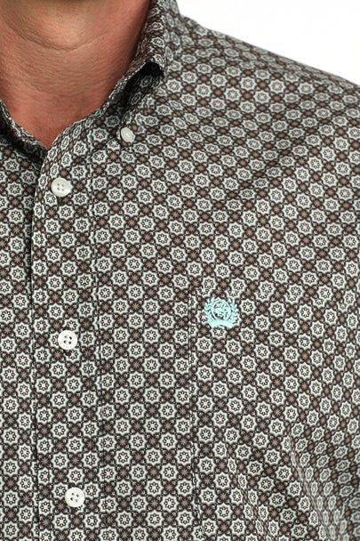 Cinch Men's Long Sleeve Print Shirt Brown MTW1106064 - Southern Soule Designs