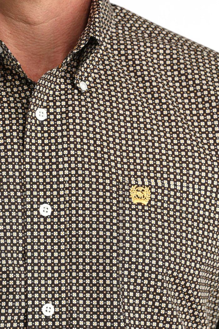 Cinch Men's Long Sleeve Print Shirt Brown MTW1106066 - Southern Soule Designs