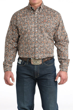 Cinch Men's Long Sleeve Print Shirt Charcoal MTW1106030 - Southern Soule Designs