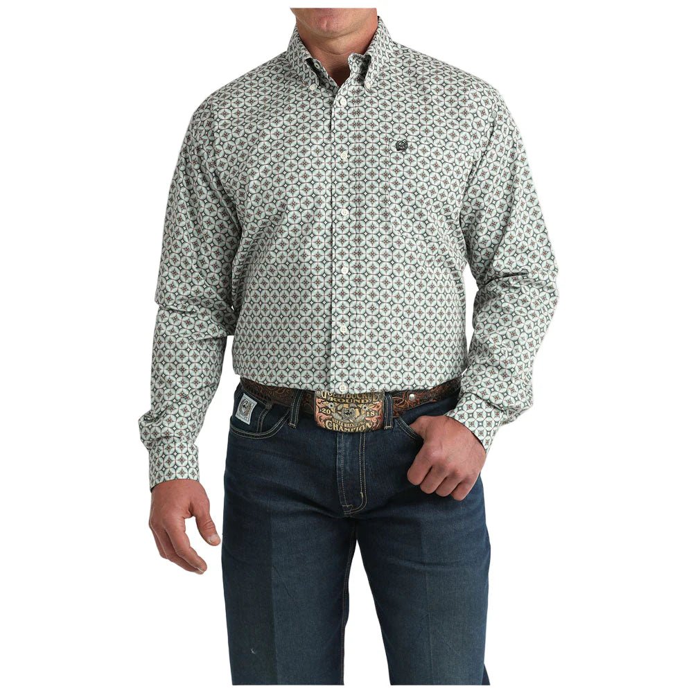 Cinch Men's Long Sleeve Print Shirt Cream MTW1106033 - Southern Soule Designs