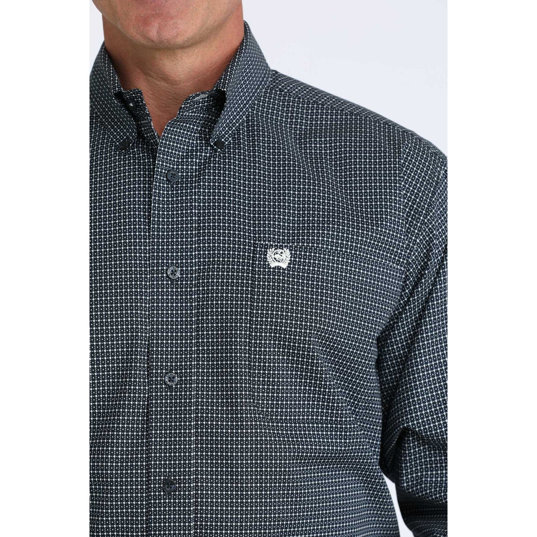 Cinch Men's Long Sleeve Print Shirt Navy MTW1106079 - Southern Soule Designs