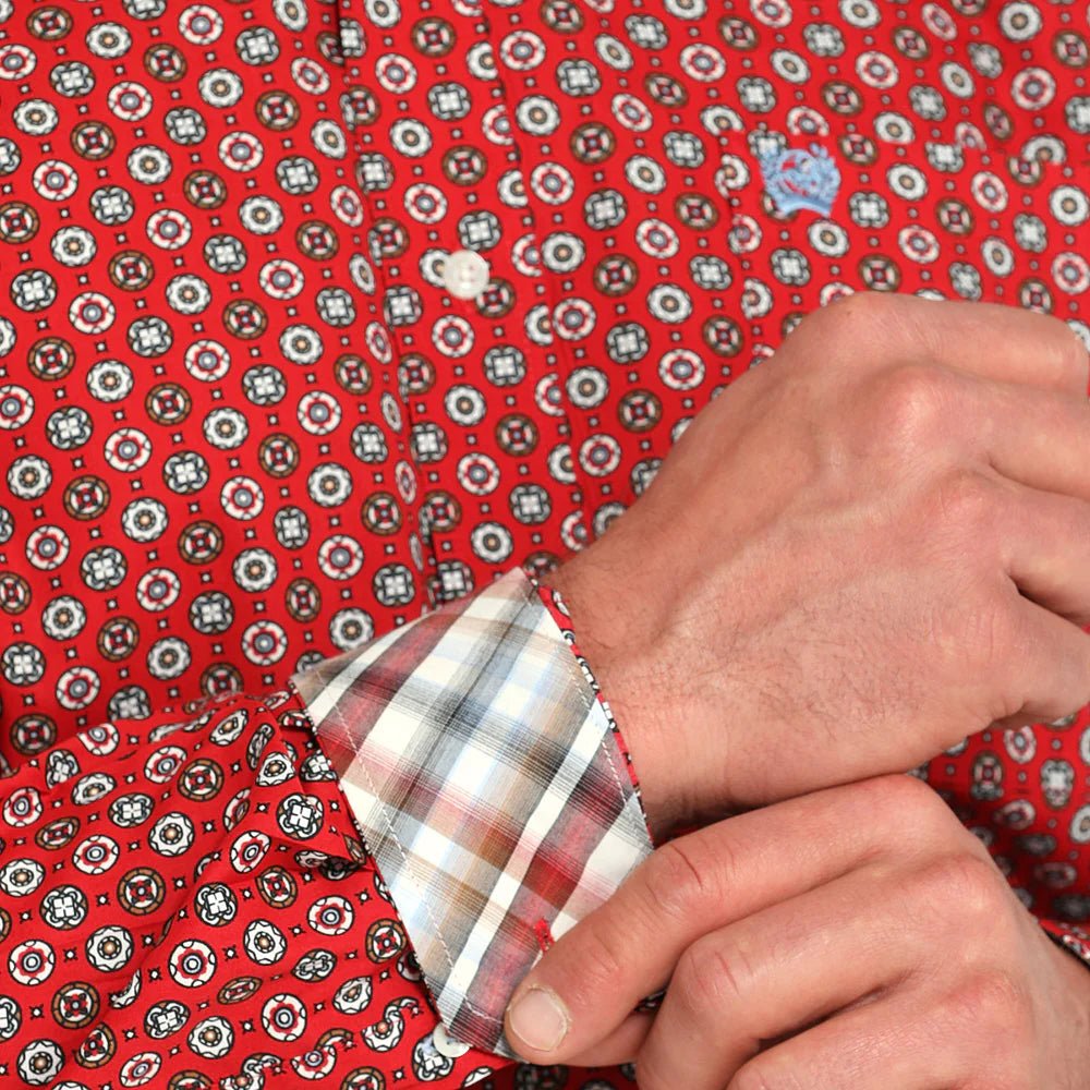 Cinch Men's Long Sleeve Print Shirt Red MTW1106041 - Southern Soule Designs