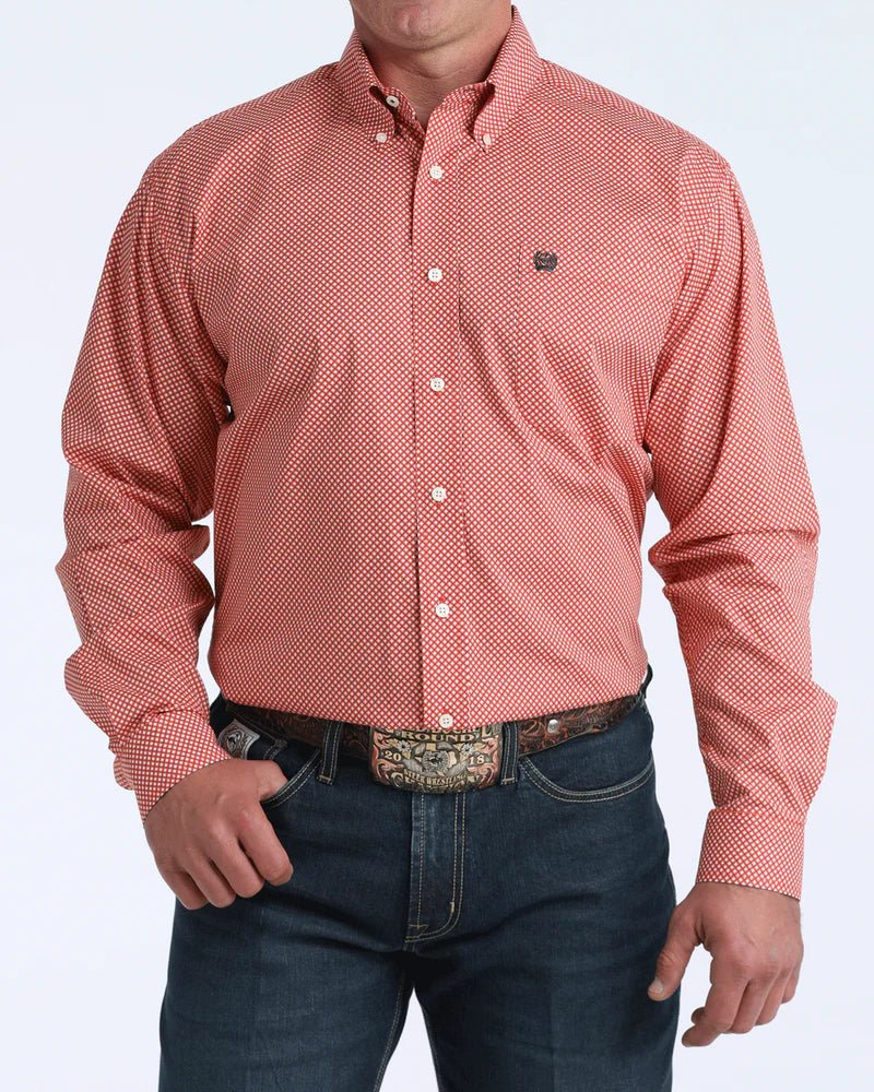 Cinch Men's Long Sleeve Print Shirt Red MTW1106041 - Southern Soule Designs