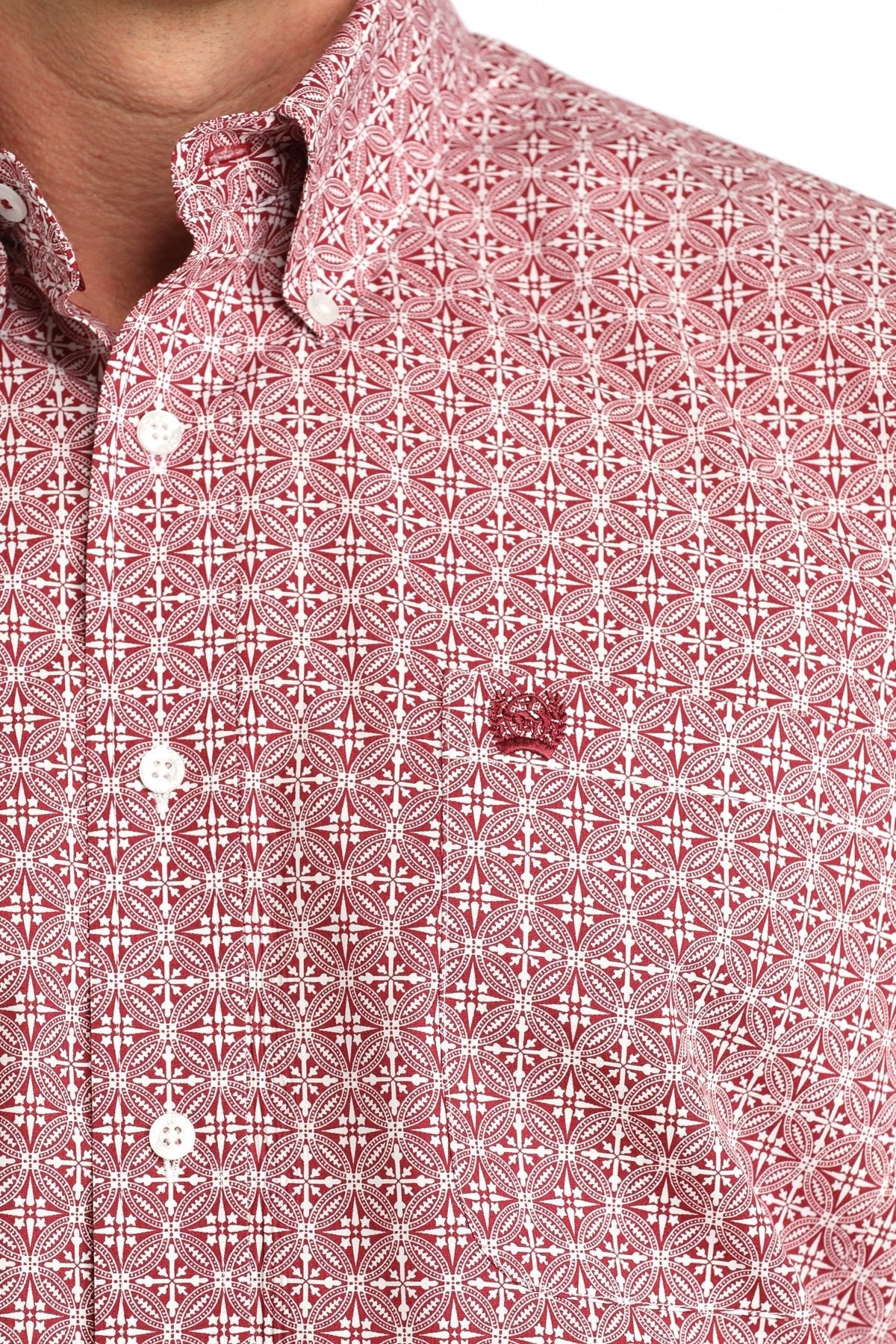 Cinch Men's Long Sleeve Print Shirt Red MTW1106052 - Southern Soule Designs