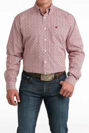 Cinch Men's Long Sleeve Print Shirt Red MTW1106052 - Southern Soule Designs