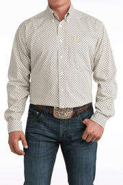 Cinch Men's Long Sleeve Print Shirt White MTW1106069 - Southern Soule Designs