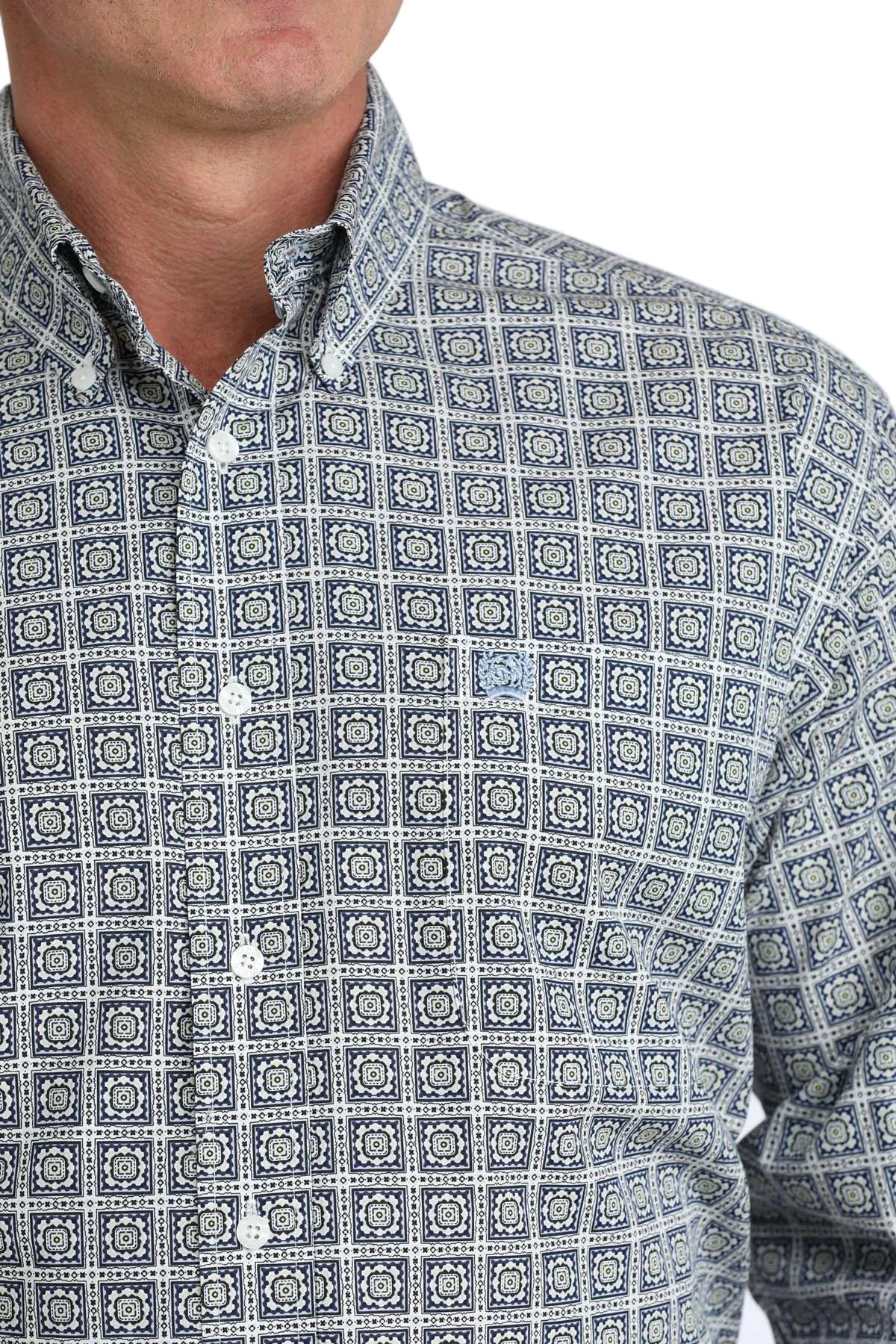 Cinch Men's Long Sleeve Print Shirt White MTW1106080 - Southern Soule Designs