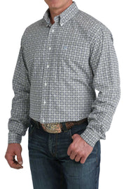 Cinch Men's Long Sleeve Print Shirt White MTW1106080 - Southern Soule Designs