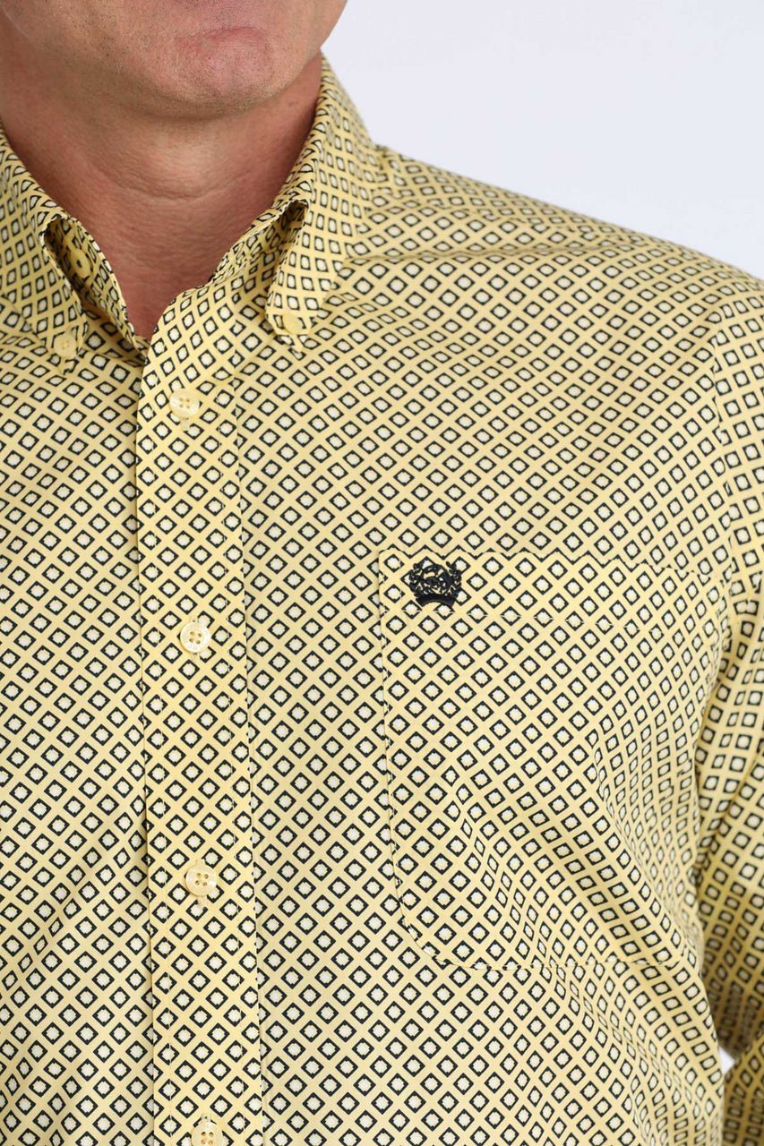 Cinch Men's Long Sleeve Print Shirt Yellow MTW1106082 - Southern Soule Designs