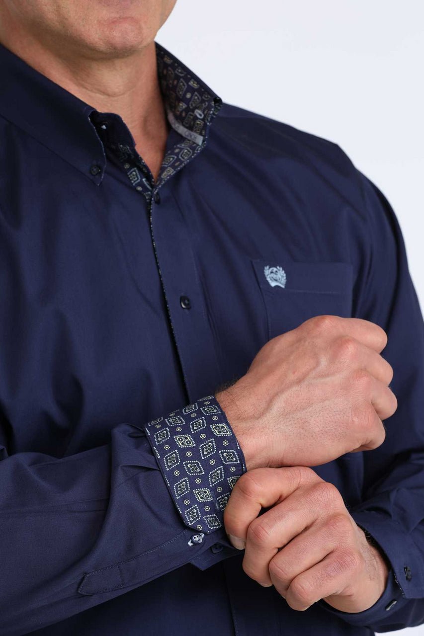 Cinch Men's Long Sleeve Solid Shirt Royal MTW1106074 - Southern Soule Designs