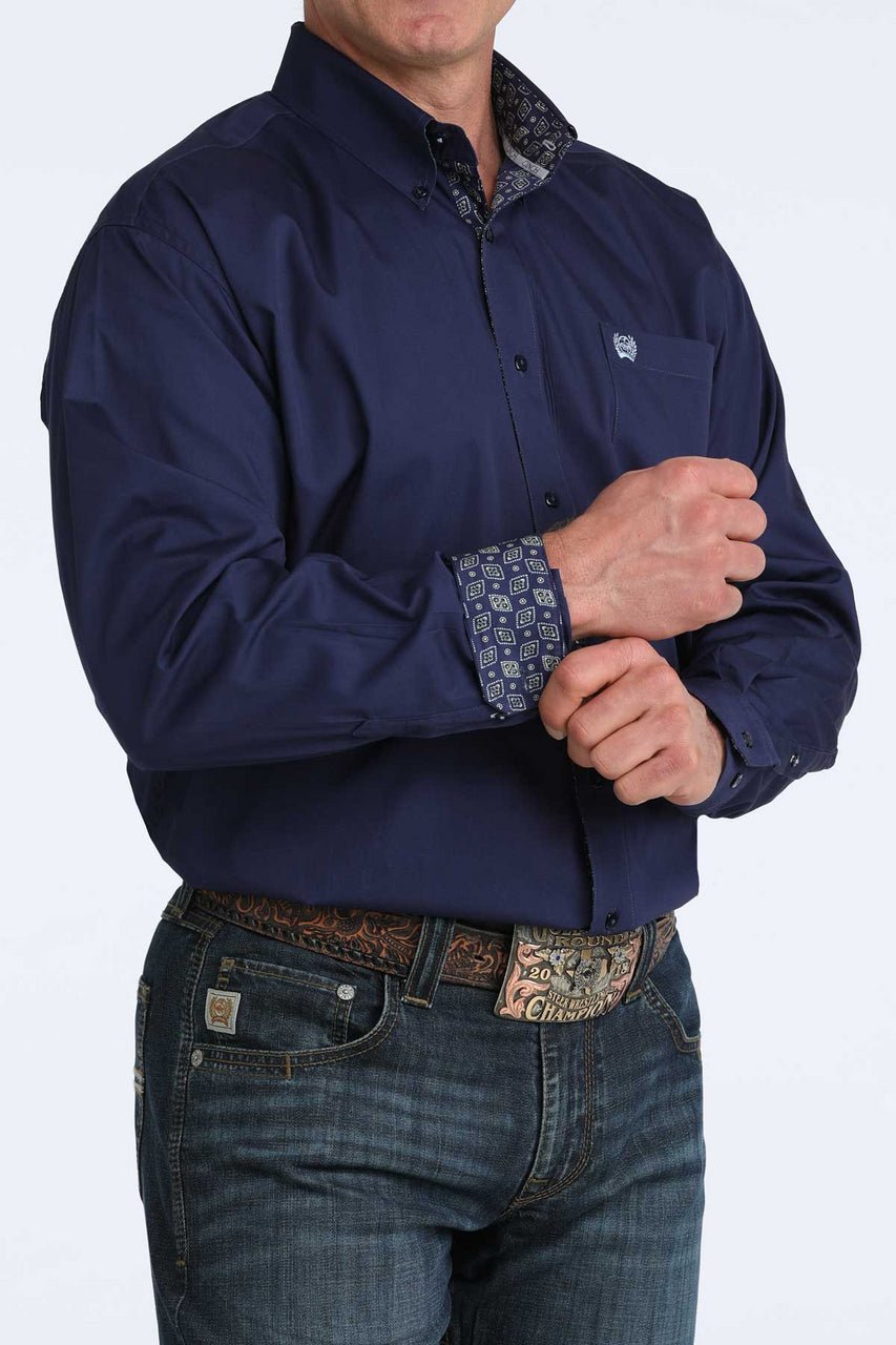 Cinch Men's Long Sleeve Solid Shirt Royal MTW1106074 - Southern Soule Designs