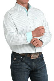 Cinch Men's Long Sleeve Stripe Shirt White MTW1106061 - Southern Soule Designs