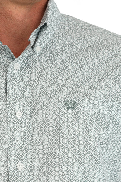 Cinch Men's Medallion Print Short Sleeve Shirt Green MTW1111474 - Southern Soule Designs