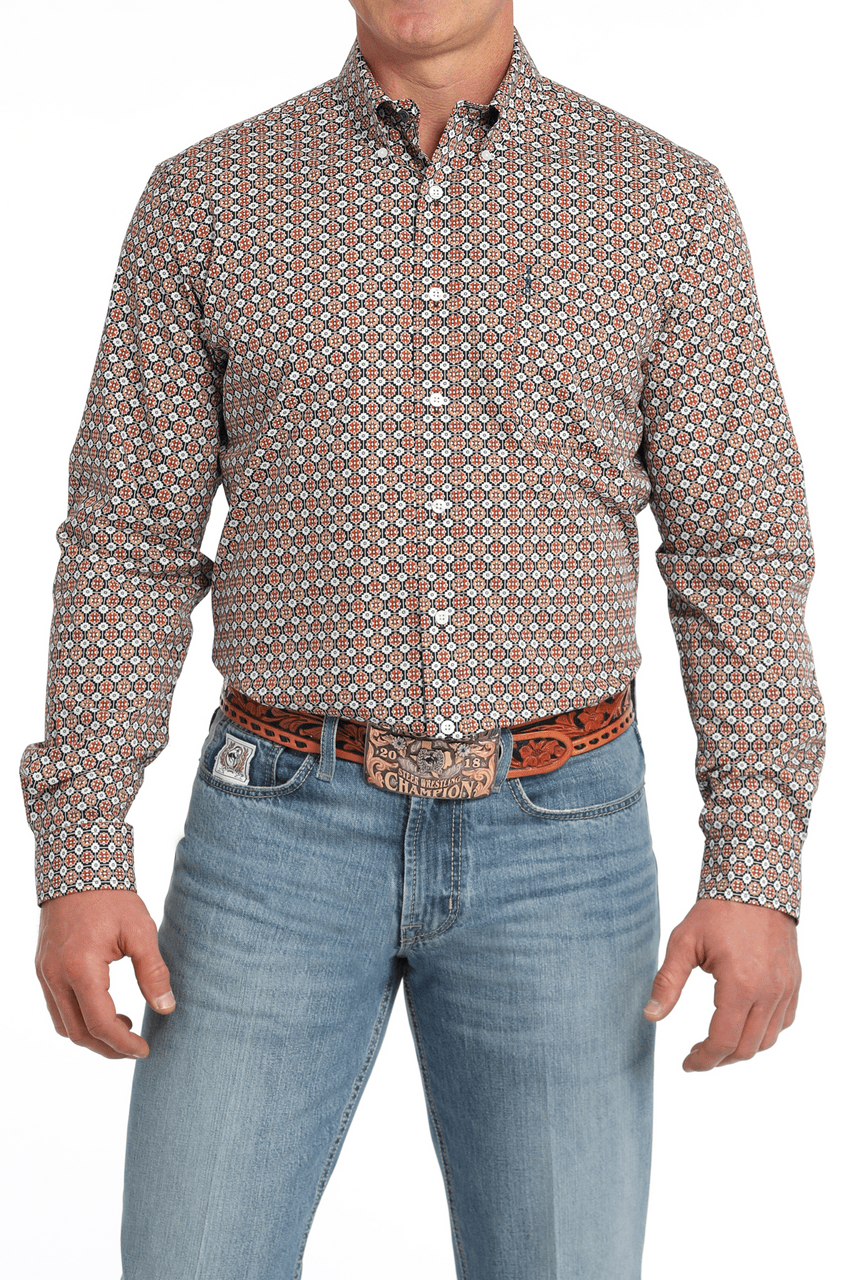 Cinch Men's Modern Fit Medallion Print Long Sleeve Western Shirt - Multi MTW1347120 - Southern Soule Designs