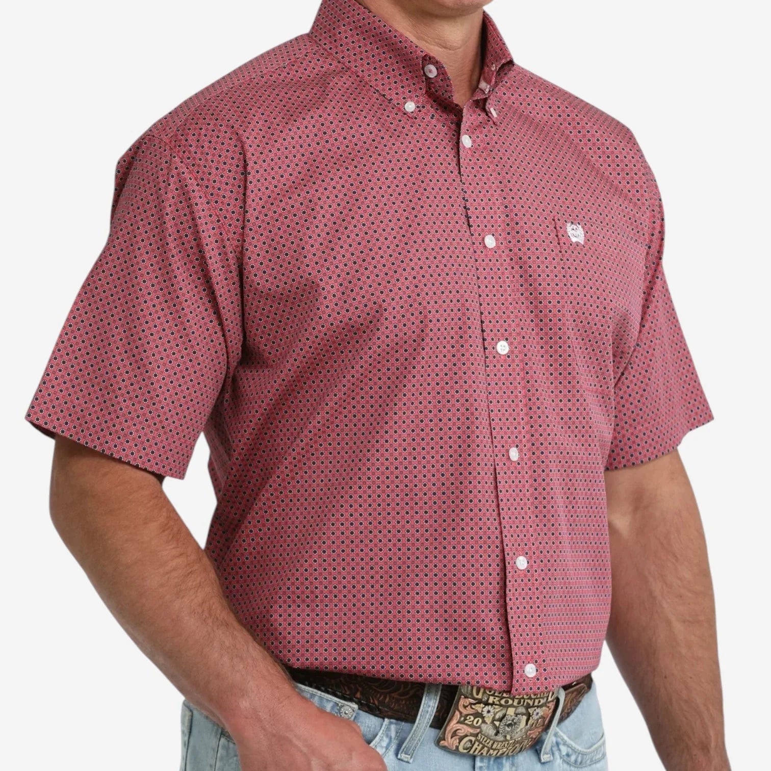 Cinch Men's Pink Short Sleeve Shirt MTW1111523 - Southern Soule Designs