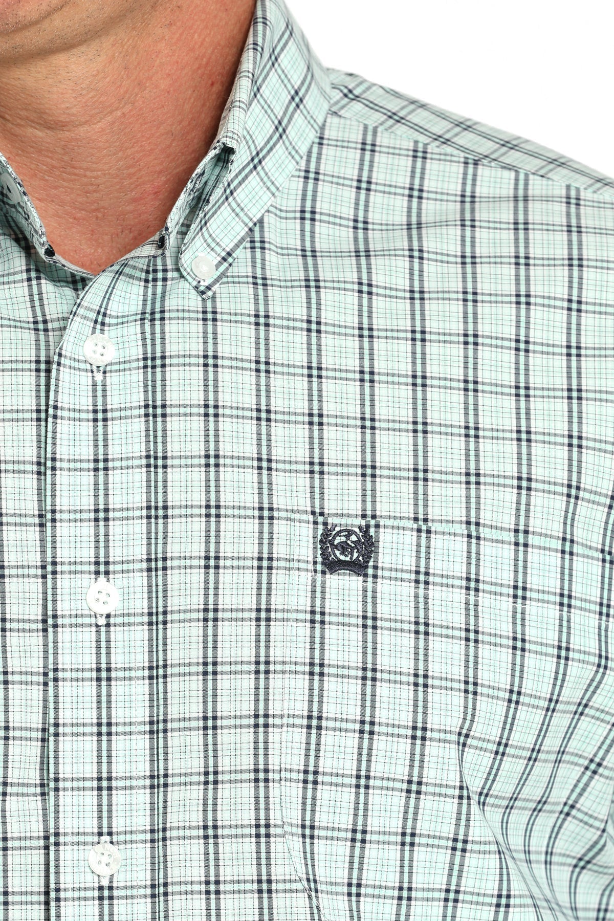 Cinch Men's Plaid Short Sleeve Shirt Turquoise MTW1111487 - Southern Soule Designs