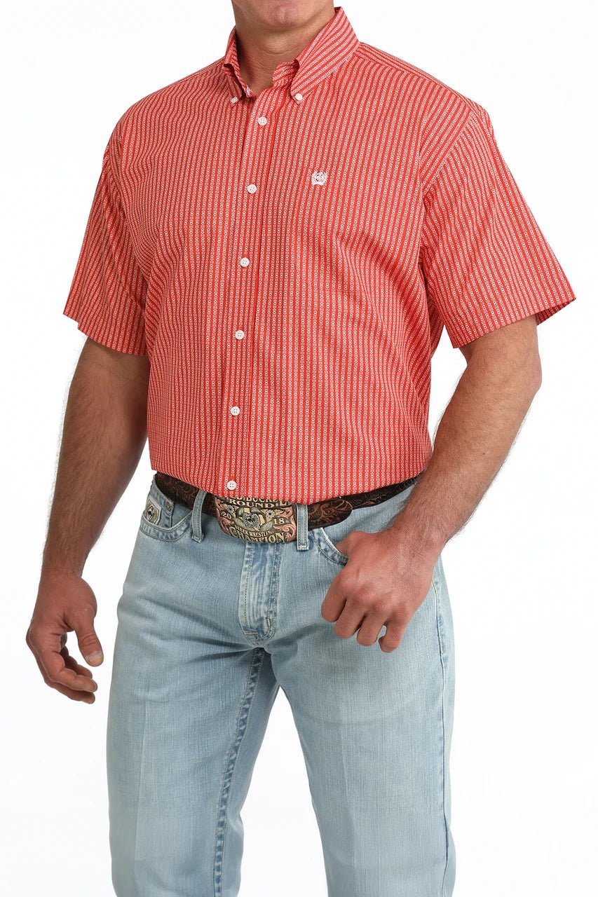 Cinch Men's Red Short Sleeve Shirt MTW1111520 - Southern Soule Designs