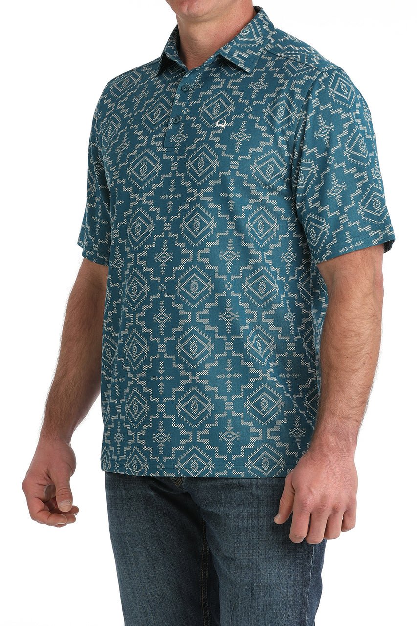 Cinch Men's Short Sleeve Arenaflex Polo Blue MTK1865037 - Southern Soule Designs