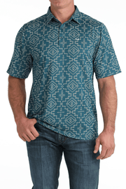 Cinch Men's Short Sleeve Arenaflex Polo Blue MTK1865037 - Southern Soule Designs