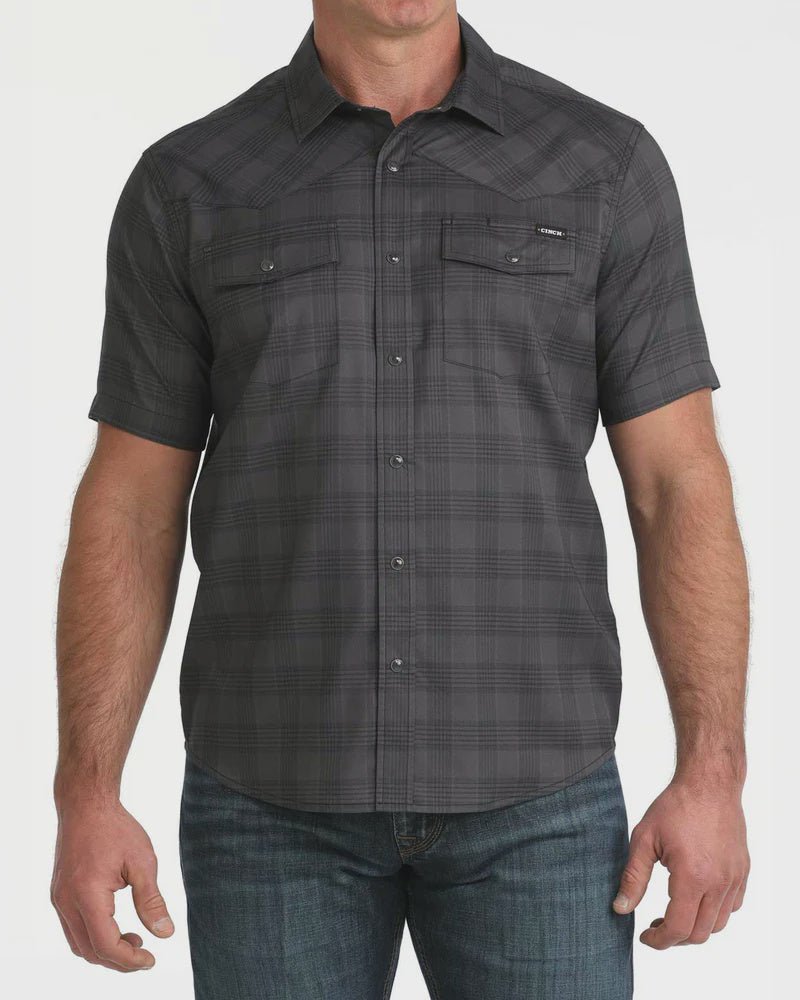 Cinch Men's Short Sleeve Camp Shirt Black MTW1402011 - Southern Soule Designs