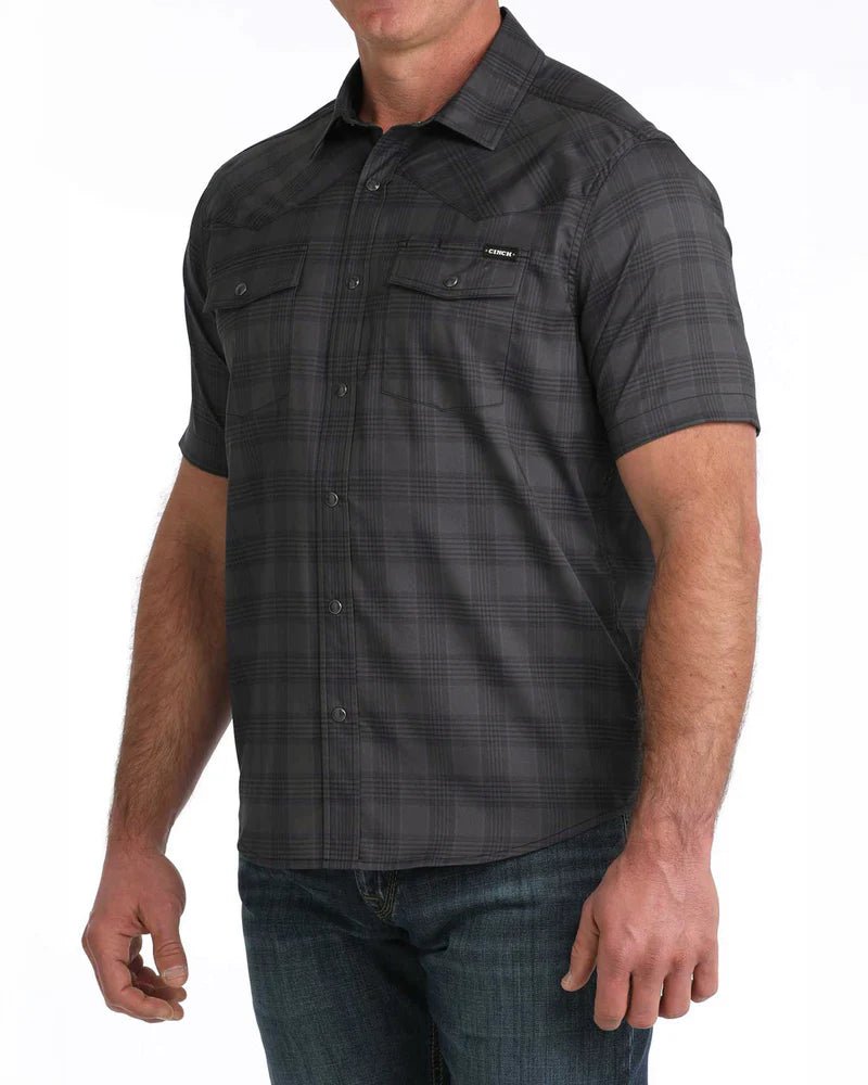 Cinch Men's Short Sleeve Camp Shirt Black MTW1402011 - Southern Soule Designs