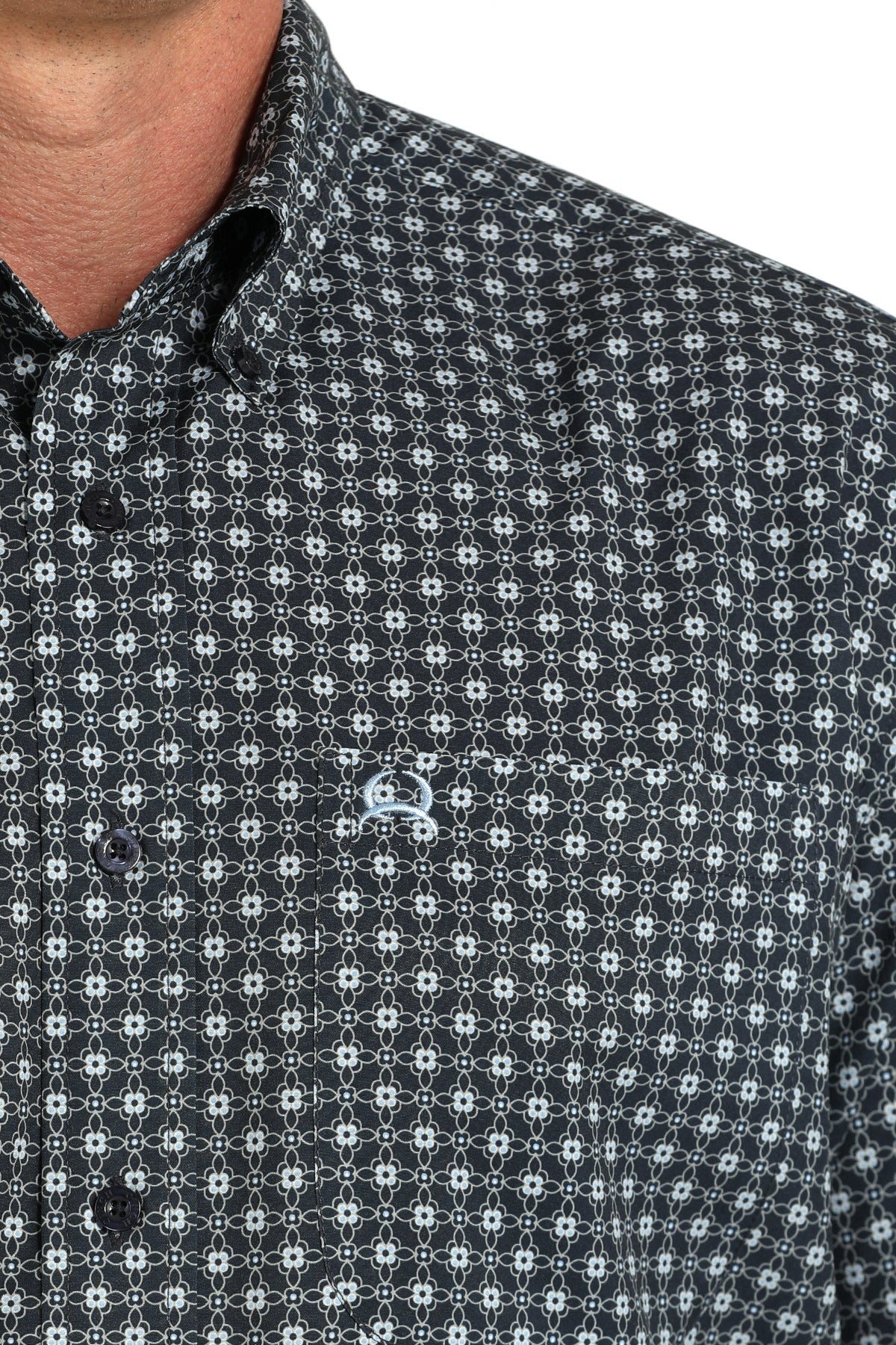 Cinch Men's Short Sleeve Print Arenaflex Shirt Navy MTW1704154 - Southern Soule Designs