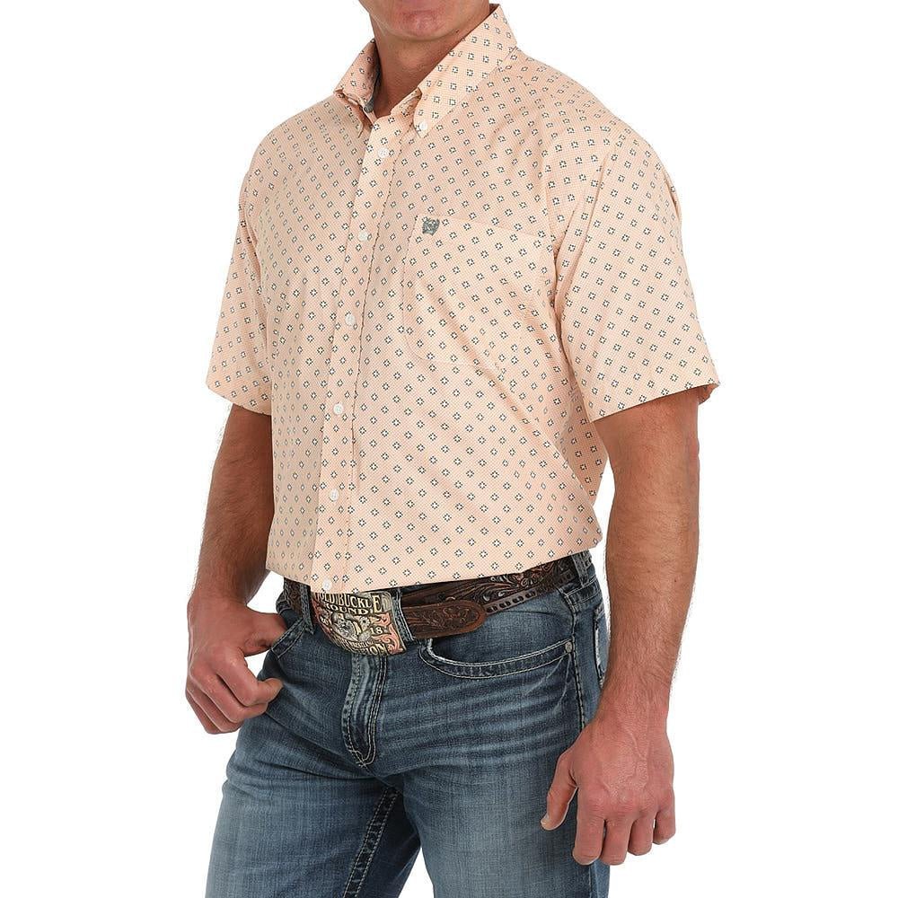 Cinch Men's Short Sleeve Print Shirt Orange MTW1111473 - Southern Soule Designs