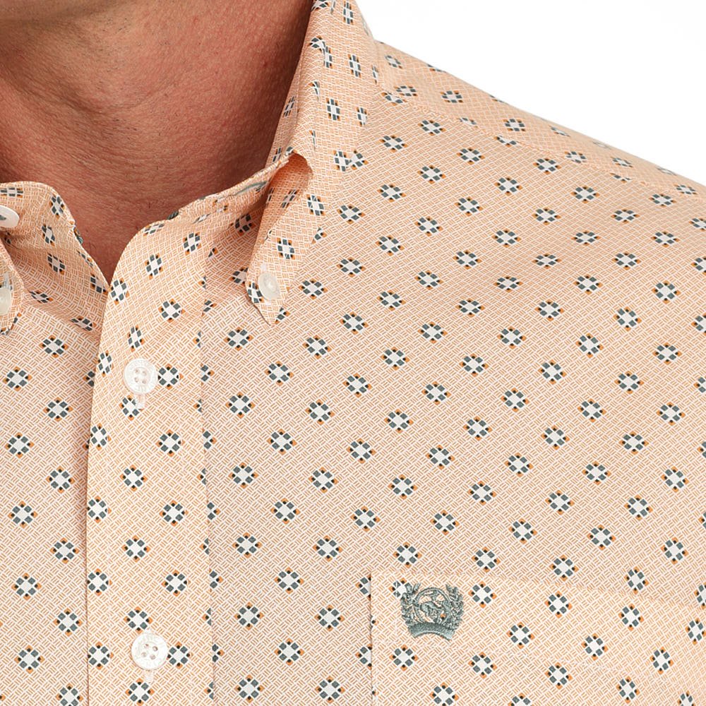 Cinch Men's Short Sleeve Print Shirt Orange MTW1111473 - Southern Soule Designs