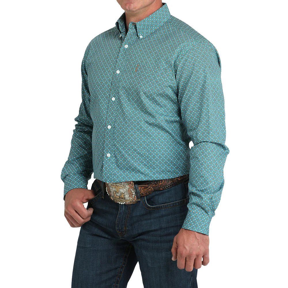 Cinch Men's Turquoise Modern Fit Long Sleeve Shirt MTW1347140 - Southern Soule Designs