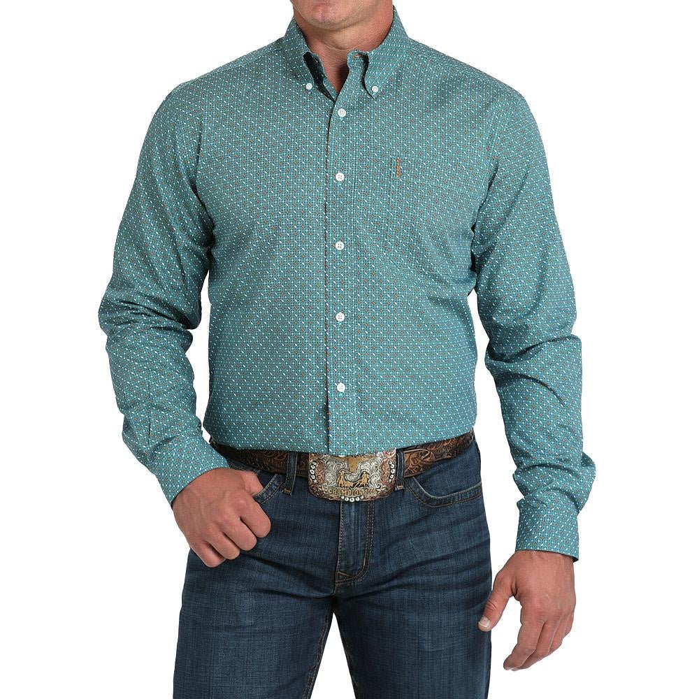 Cinch Men's Turquoise Modern Fit Long Sleeve Shirt MTW1347140 - Southern Soule Designs