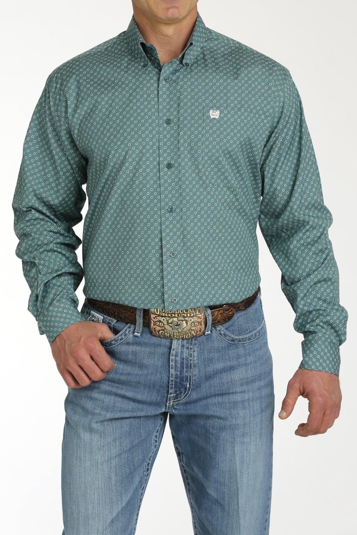 Cinch MNS Green LS Print MTW1105707 - Southern Soule Designs