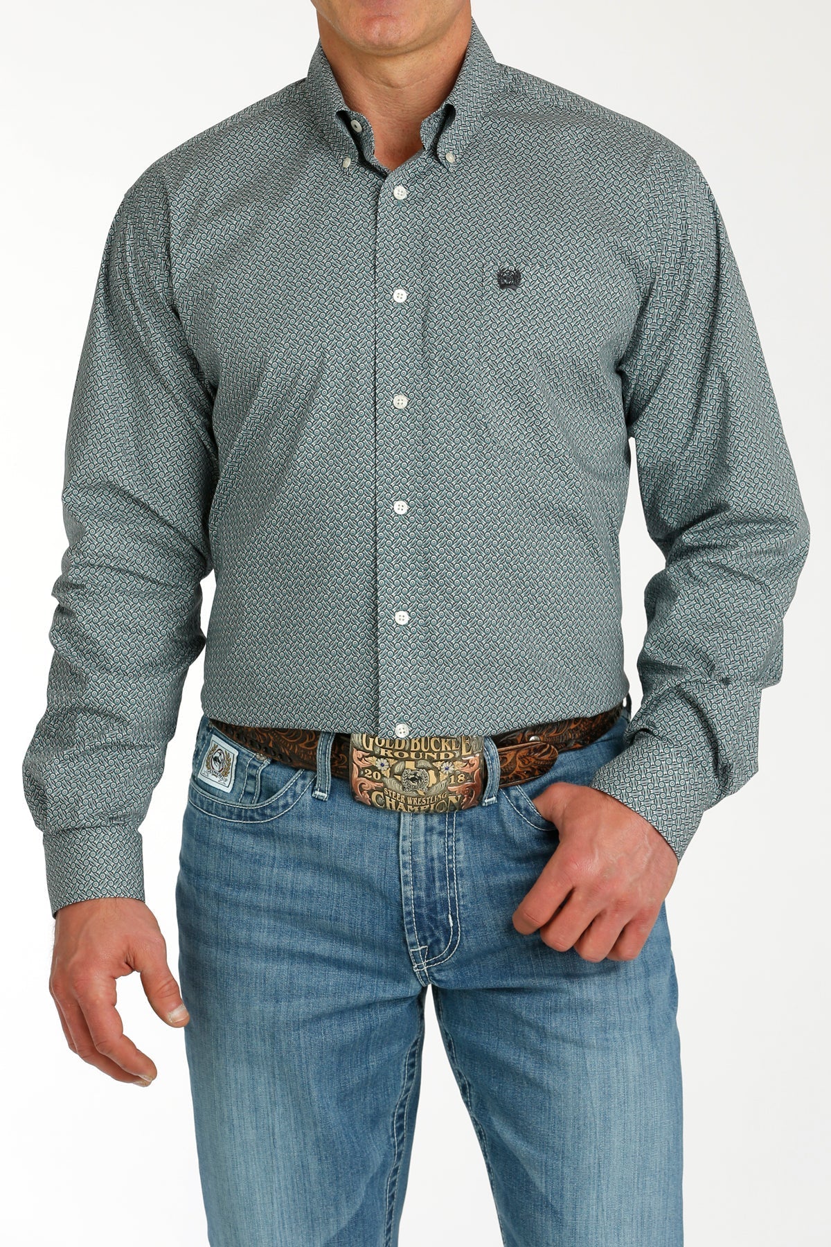 Cinch MNS Green LS Print MTW1105758 - Southern Soule Designs