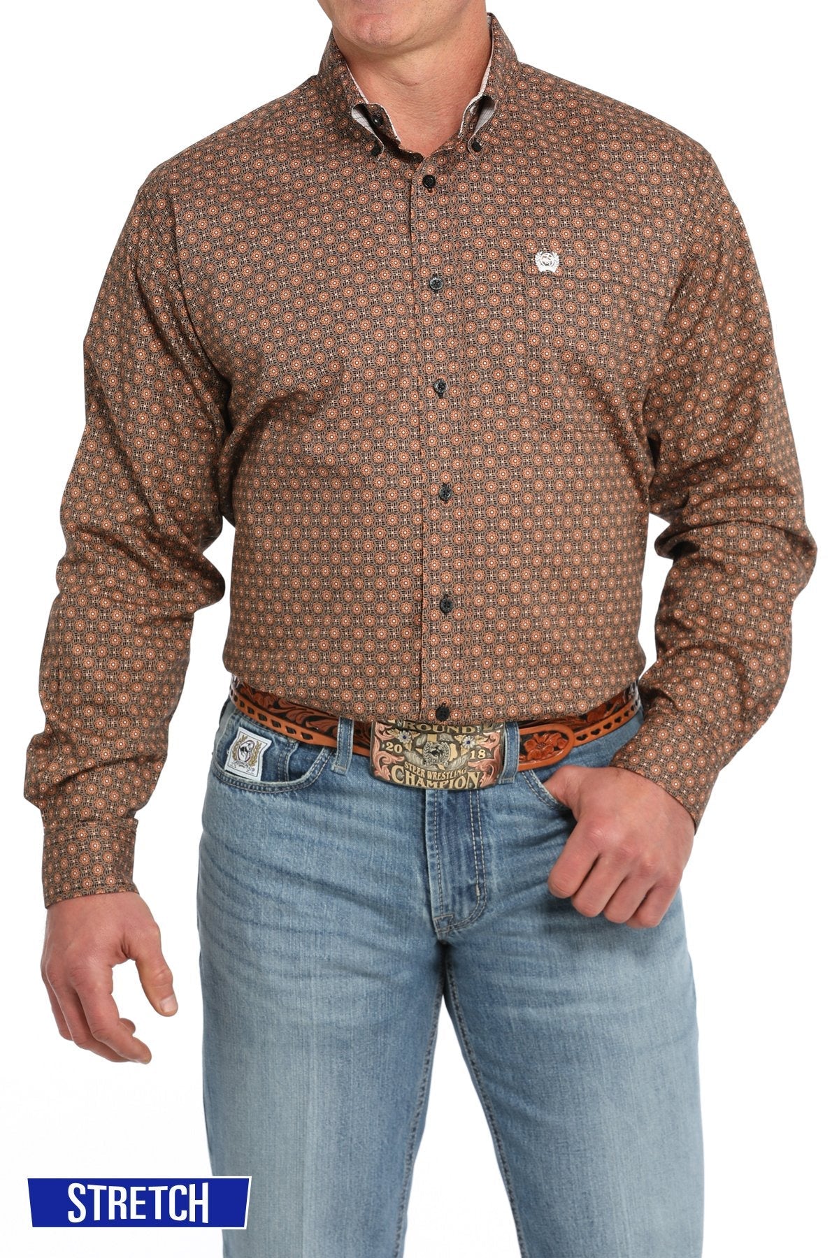 Cinch MNS Long Sleeve Medallion Print Black MTW1105833 - Southern Soule Designs