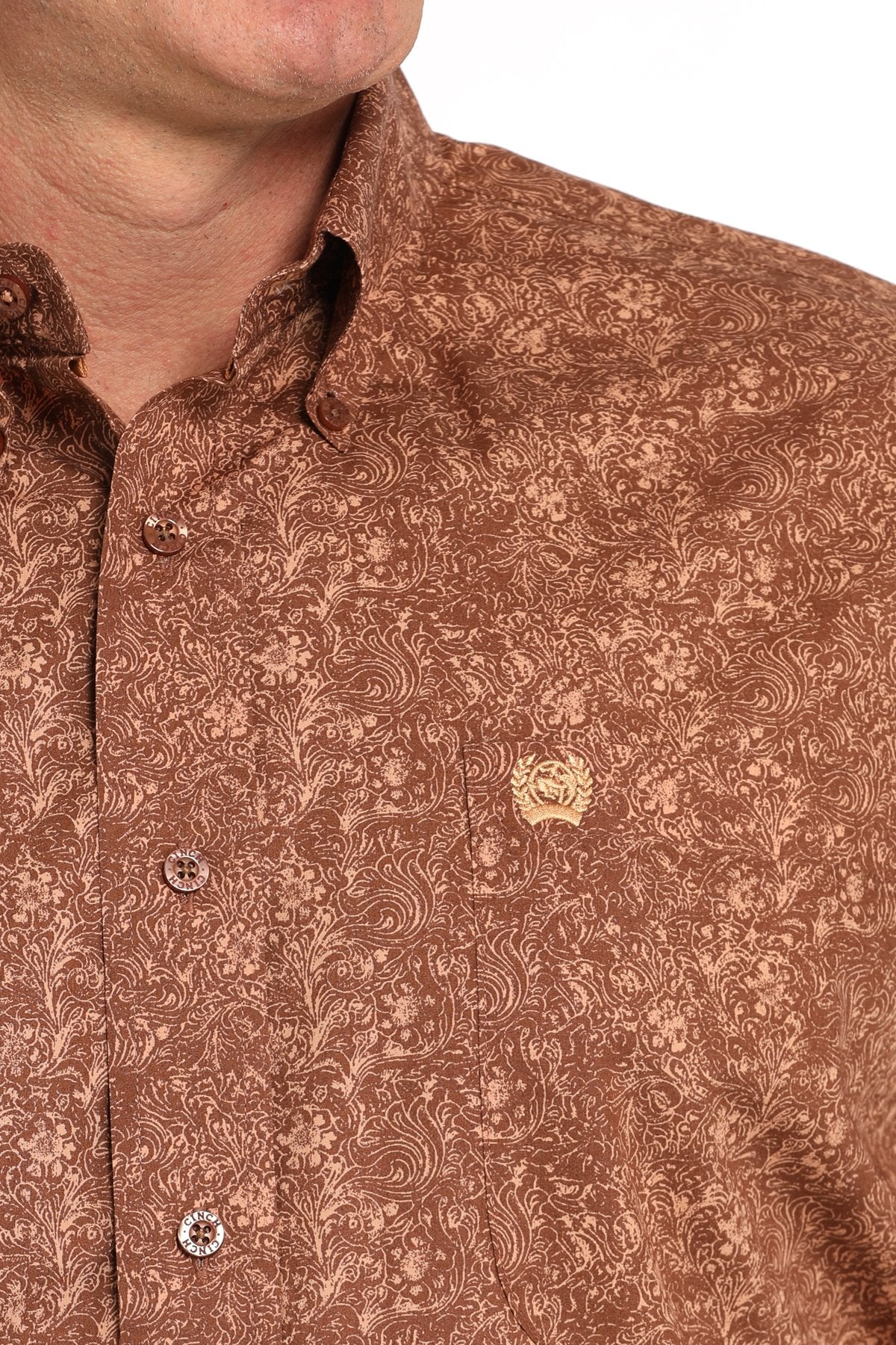 Cinch MNS Long Sleeve Paisley Print Brown MTW1105832 - Southern Soule Designs