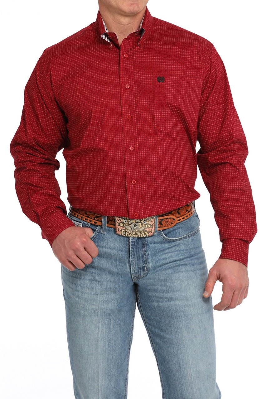 Cinch MNS Long Sleeve Print Red MTW1105841 - Southern Soule Designs