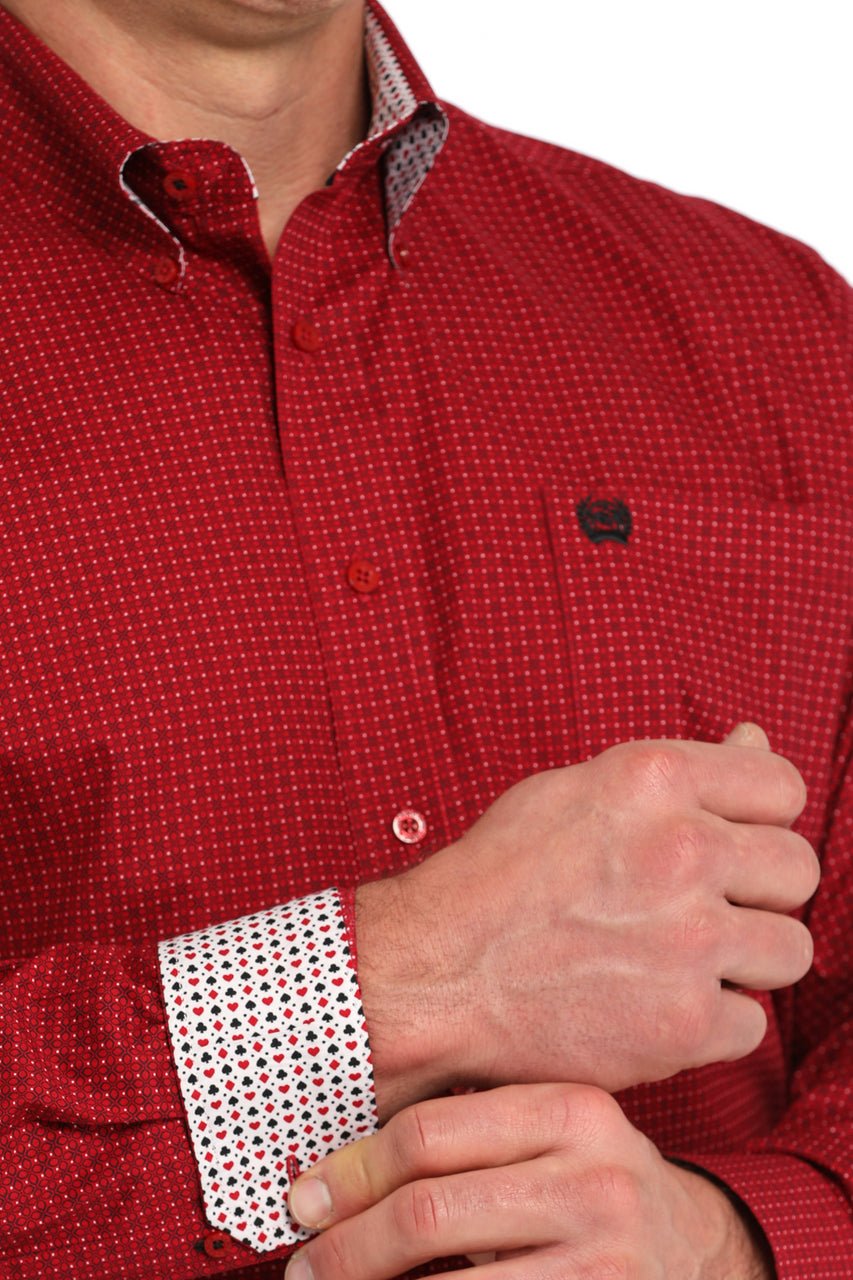 Cinch MNS Long Sleeve Print Red MTW1105841 - Southern Soule Designs