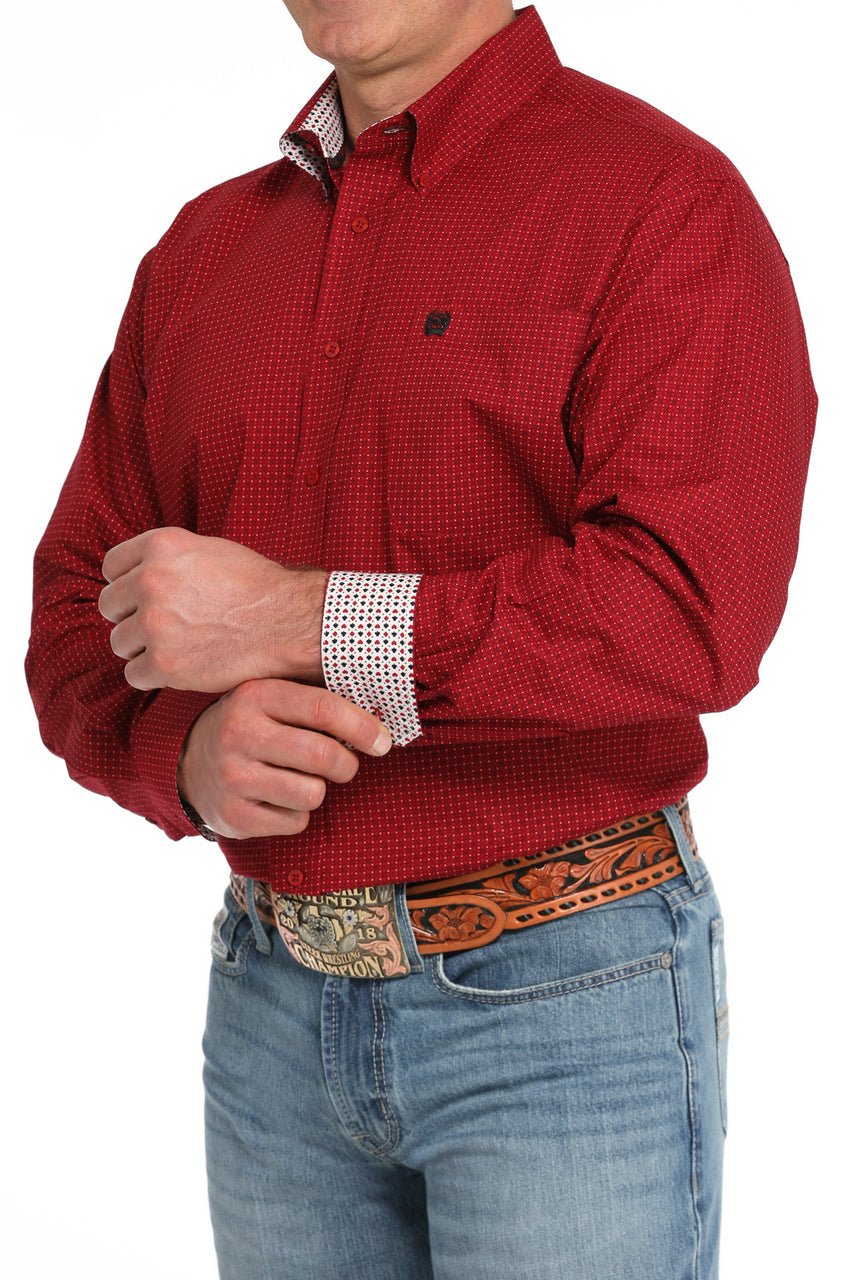Cinch MNS Long Sleeve Print Red MTW1105841 - Southern Soule Designs