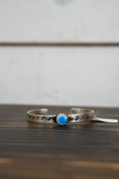 Circle Turq Stamped Cuff - Southern Soule Designs