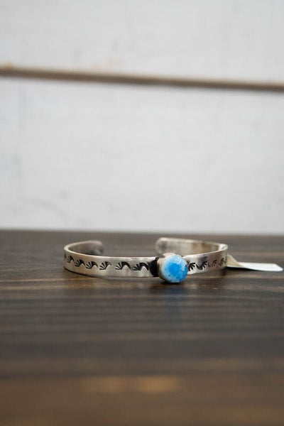 Circle Turq Stamped Cuff - Southern Soule Designs