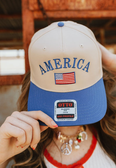 Classic America Trucker Hat - Blue - Southern Soule Designs