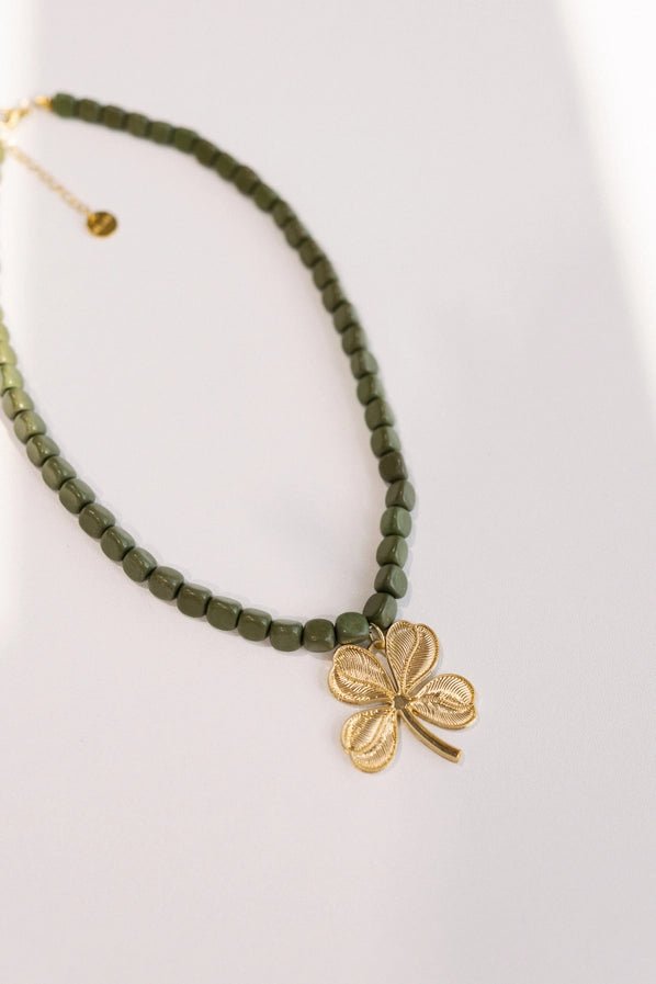 Classy in Clover Necklace - Hunter Green - Southern Soule Designs