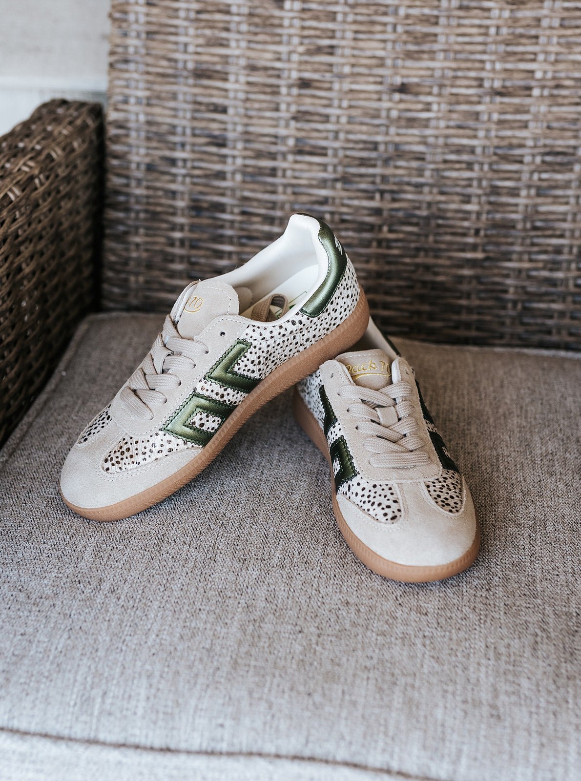 Cloud W26 in Pois Gold Forest Sneakers - Southern Soule Designs