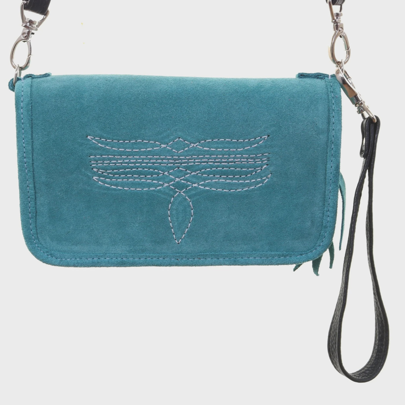 Turquoise Suede Clutch Organizer CO228