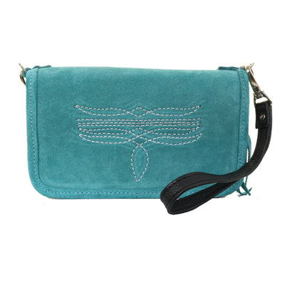 Turquoise Suede Clutch Organizer CO228