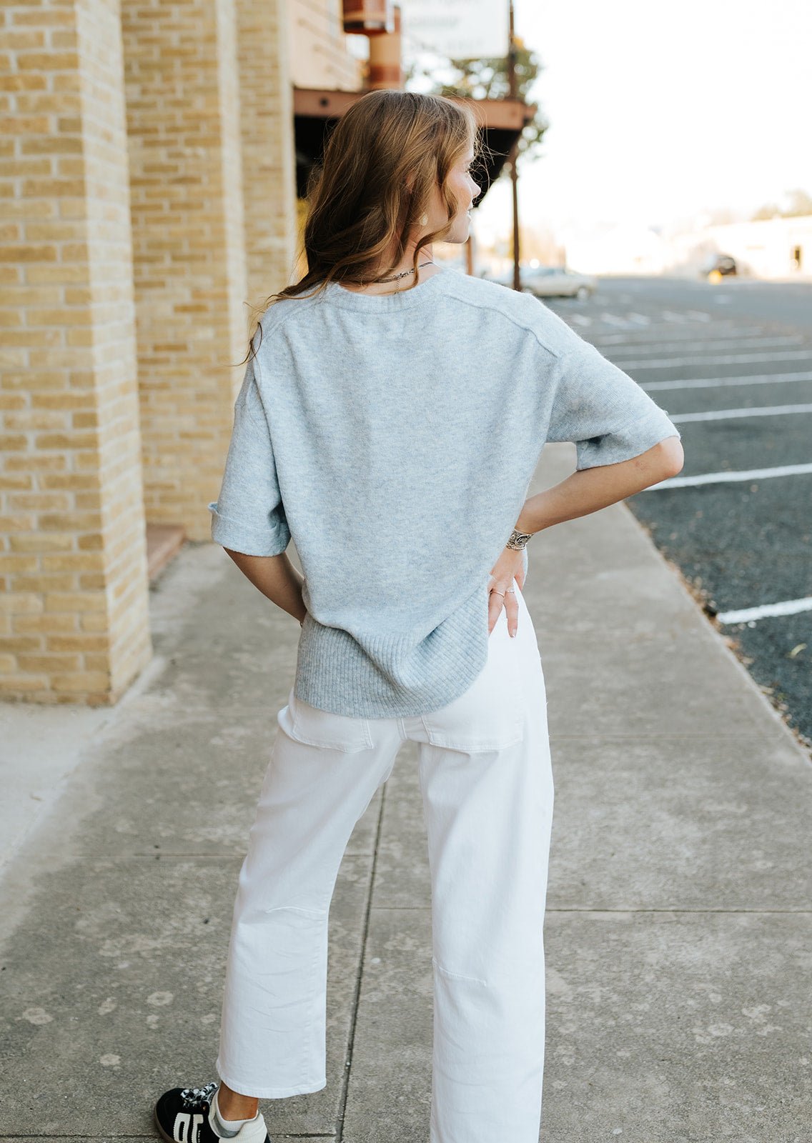 Coastline Blue Catrina Short Sleeve Sweater - Southern Soule Designs