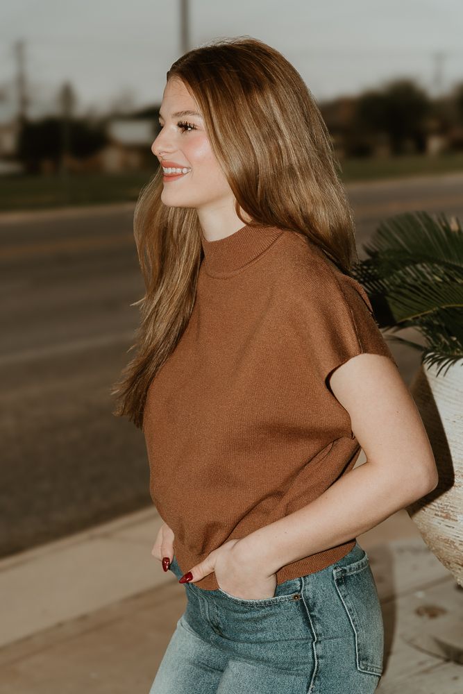 Coco Knit Mock Neck Top SG8414 - Southern Soule Designs