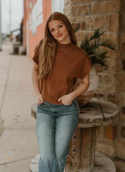 Coco Knit Mock Neck Top SG8414 - Southern Soule Designs