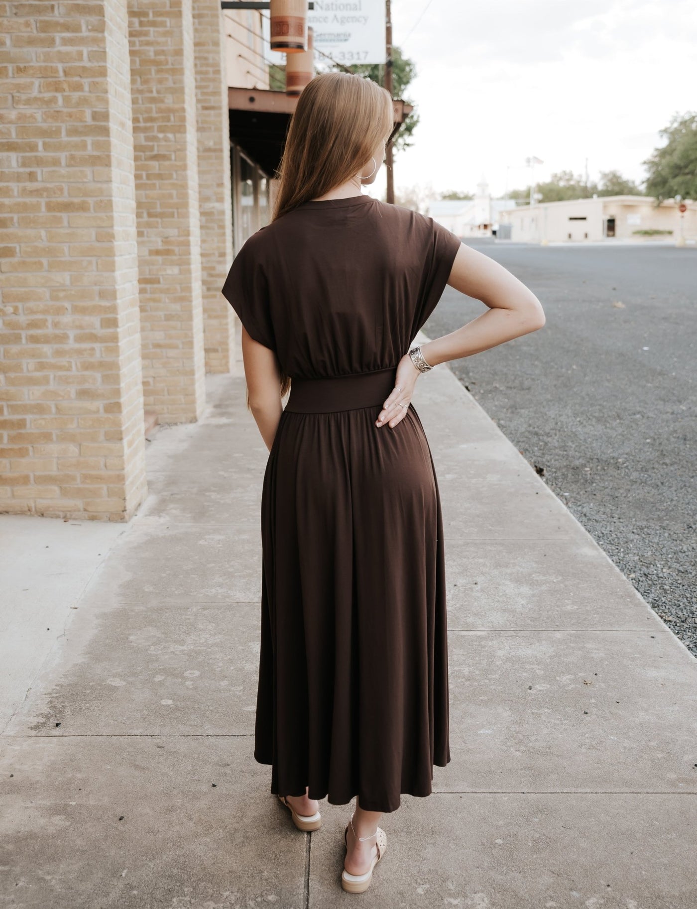 Cocoa Short Sleeve Midi Dress VJ50151 - Southern Soule Designs