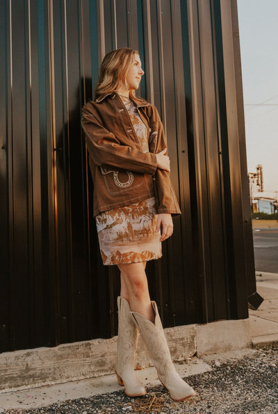 Coffee Western Stitch Jacket BRJ3176 - Southern Soule Designs